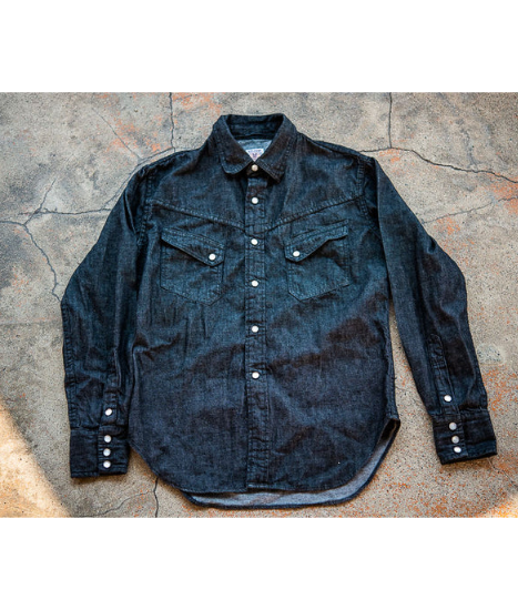 TCB JEANS - TCB RANCHMAN SHIRT BLACK DENIM 8.5OZ/ ONE-WASH