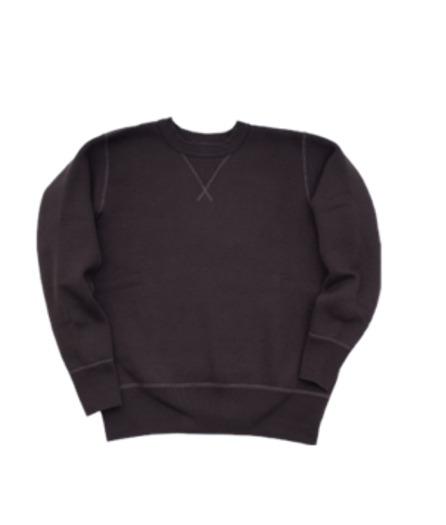 BUZZ RICKSON'S - SWEAT-SHIRT UNI, 4-AIGUILLES, NOIR